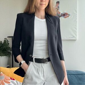 Helmut Lang Wool Blend Black One Button Half Sleeve Blazer XS (2)